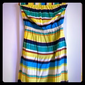 Striped cotton maxi dress